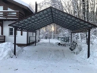 Навес из профлиста двускатный для авто